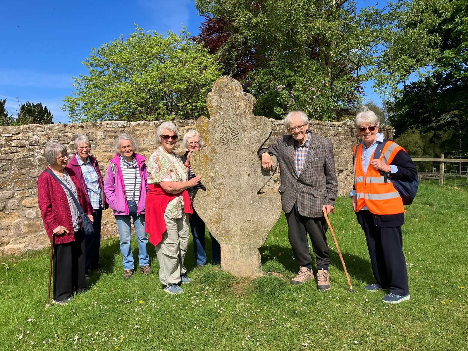 Photo opportunity along our walk next to one of the sculptures that is part of the Masham Leaves Walk.
